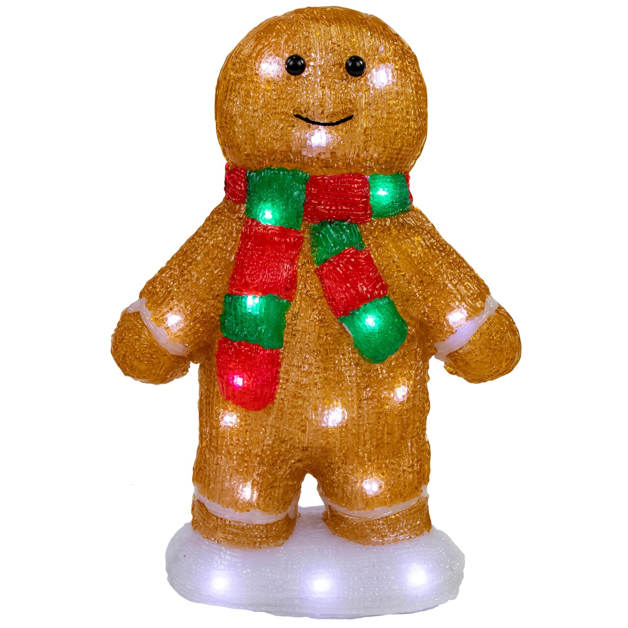 Northlight 14" LED Lighted Acrylic Gingerbread Man with Scarf Outdoor Christmas Decoration